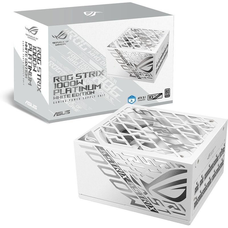 Alimentation PC modulaire ASUS ROG Strix 1000W 80 PLUS Platinum blanc