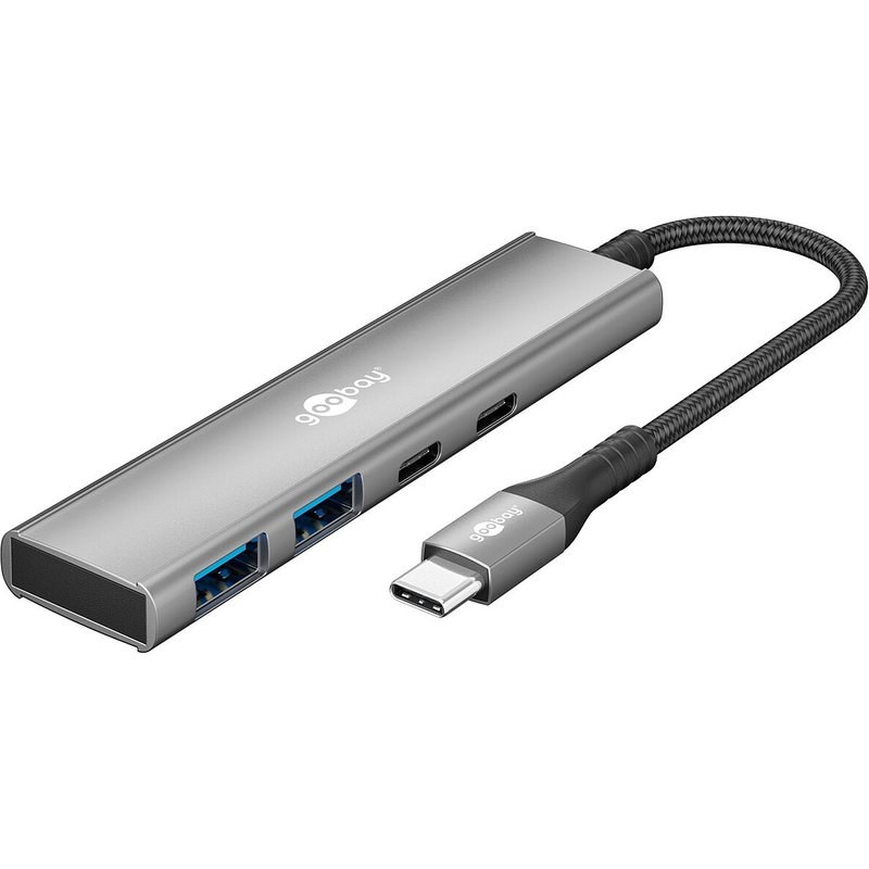 Goobay Slim 4-port USB Hub (USB-C vers 2X-USB-C + 2X USB-A)