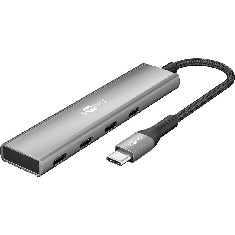 Goobay Slim 4-port USB Hub (USB-C vers 4 ports USB-C 3.2 5 Gbps)