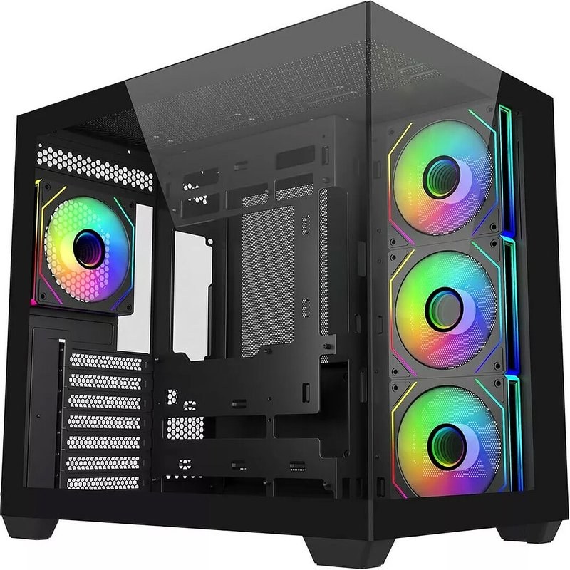 Boîtier PC gaming Cooler Master Elite 681 moyen tour noir ARGB avec panneau latéral acier