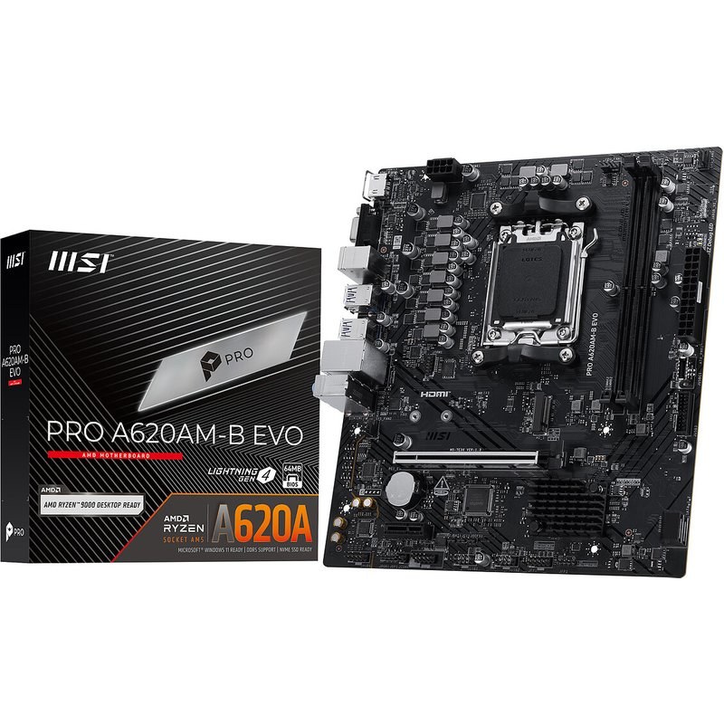 Carte mère MSI PRO A620AM-B Evo Micro ATX Socket AM5 Chipset AMD A620A