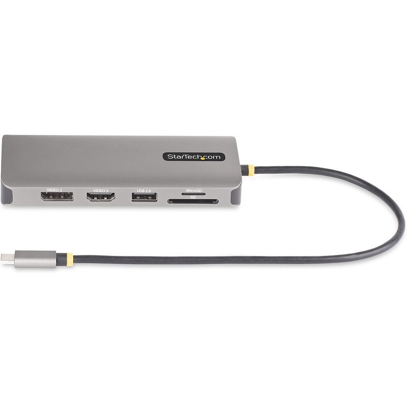StarTech.com Adaptateur multiport AV USB-C avec Display Port et HDMI 4K - Hub USB 4 ports, Lecteur de carte SD et PD