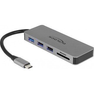 DeLock Hub USB 3.0 Type-C 3X Ports USB-A , 1X HDMI, 1X microSD, 1X SDHC/SDXC, 1X Port USB-C