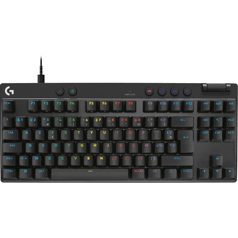 Logitech G PRO X TKL RAPID, gaming filaire sans pave numerique avec touches analogiques magnetiques, RVB - Noir