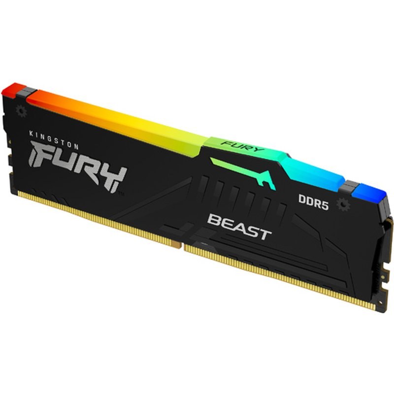 Kingston Technology FURY Beast RGB module de mémoire 8 Go 1 x 8 Go DDR5 5600 MHz Noir