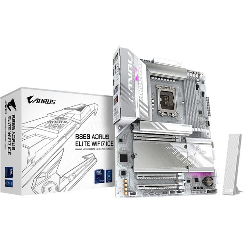 Carte mère Gigabyte B860 AORUS ELITE WIFI7 ICE B860 LGA 1851 DDR5 ATX Wi-Fi 7 PCIe 5.0 256 Go