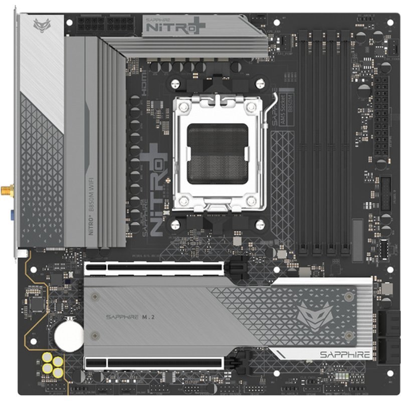 Carte mère Sapphire NITRO+ B850M Wi-Fi AMD B850 Socket AM5 DDR5 Micro ATX Wi-Fi 6 RGB