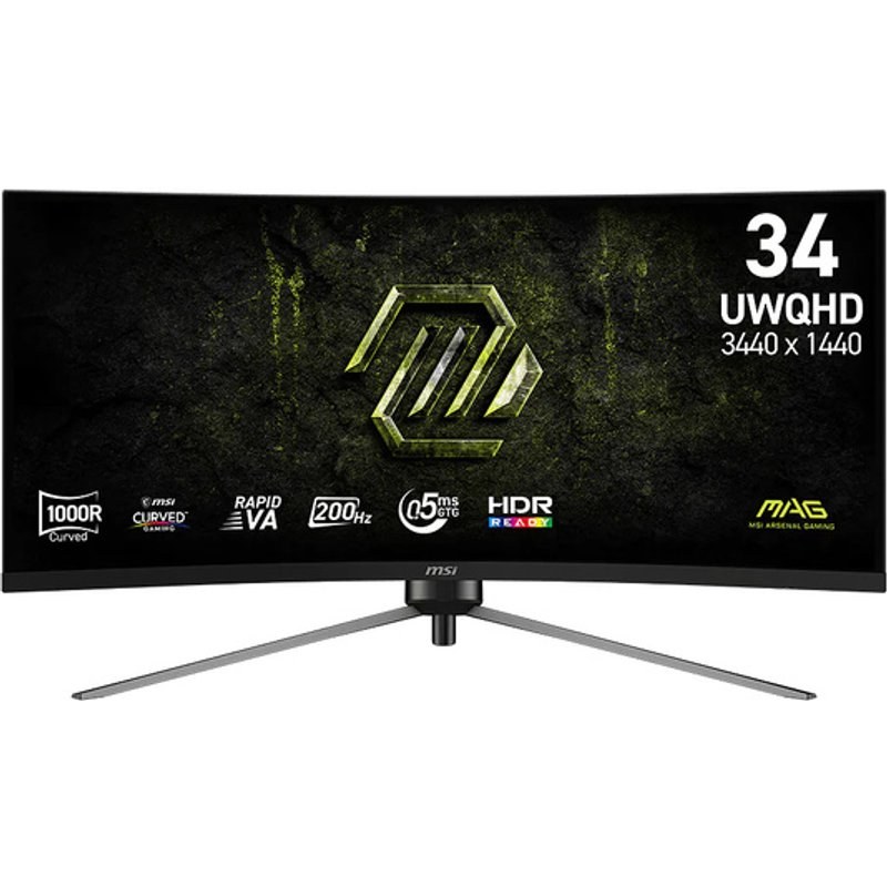 Écran PC MSI MAG 345CQRF E20 34" UltraWide Dual Quad HD 200 Hz Rapid VA Incurvé Hauteur réglable