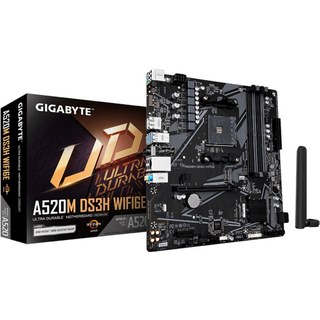 Carte mère GIGABYTE A520M DS3H WIFI6E AMD A520 AM4 DDR4 Micro ATX Wi-Fi 6E Bluetooth 5.3