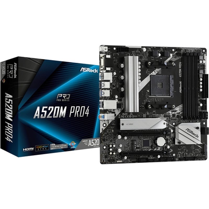 Asrock A520M PRO4 Emplacement AM4 micro ATX