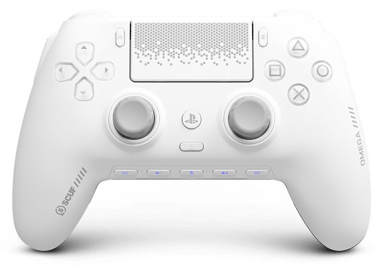 Manette SCUF Omega Blanc Sans Fil PS5 PC Palettes Boutons Programmables