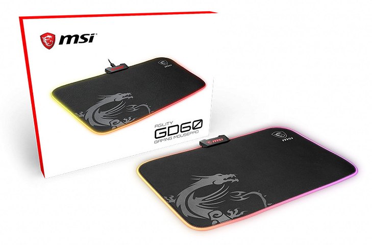 MSI AGILITY GD60 tapis de souris Tapis de souris de jeu Noir, Gris
