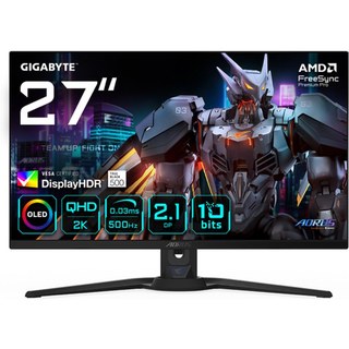 Gigabyte AORUS FO27Q5P Moniteur de jeu OLED QHD – 2560 x 1440, 500 Hz, 0,03 ms, KVM, 300 cd/m²