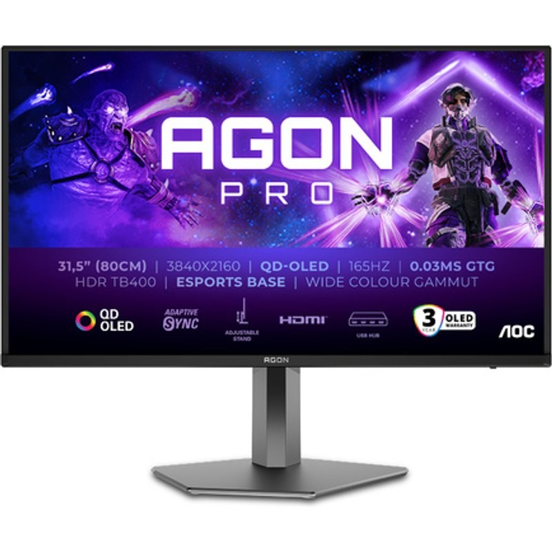 Écran PC gaming Aoc 32" 165 Hz 4K UHD Gris foncé