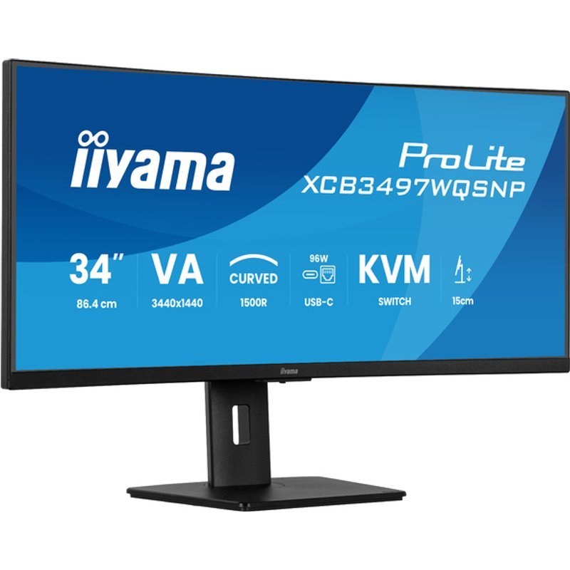 Écran PC Iiyama ProLite XCB3497WQSNP-B1 34" Incurvé UWQHD Noir mat